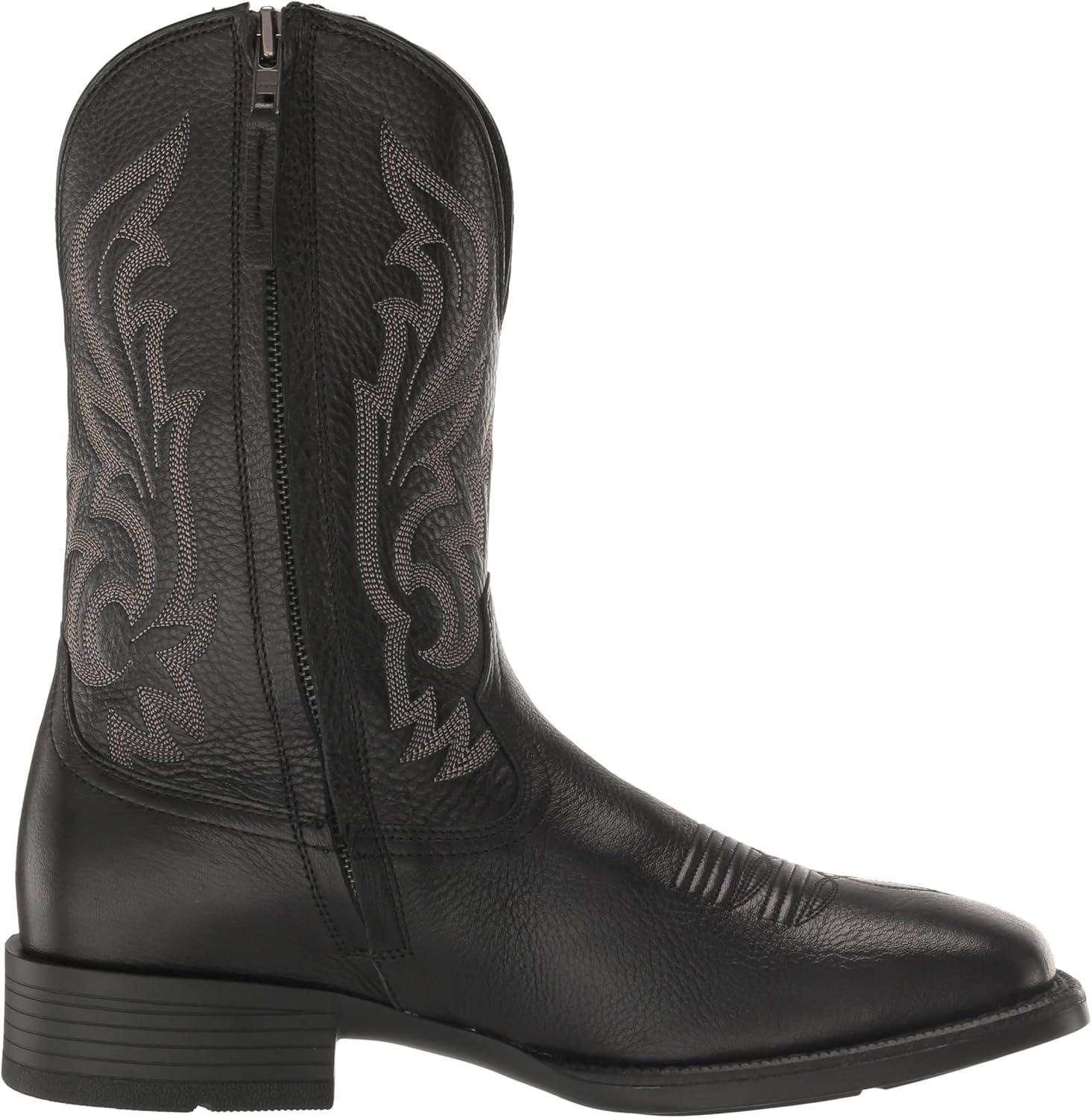 imageAriat Mens Slim Zip Ultra Western BootBlack Deertan