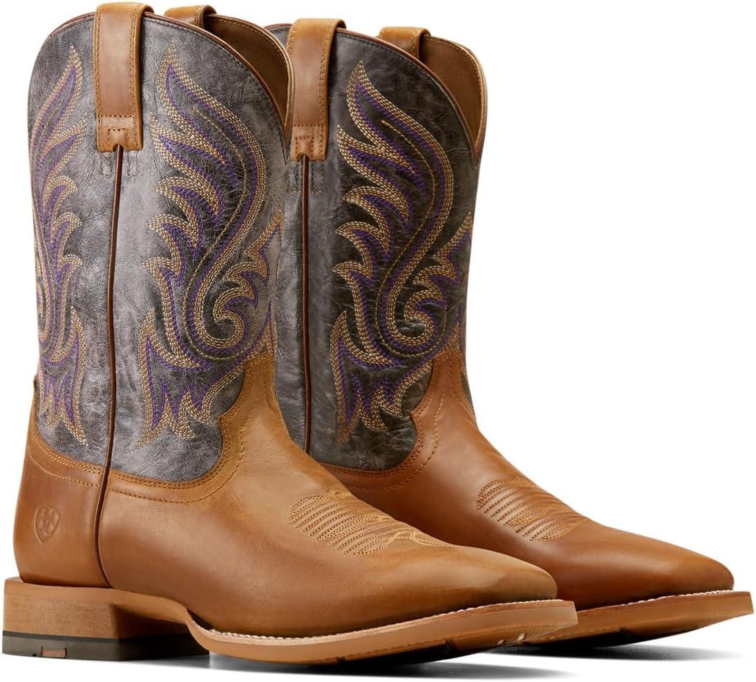 imageAriat Mens Sport Big Country Cowboy BootSmokey PurpleRodeo Tan
