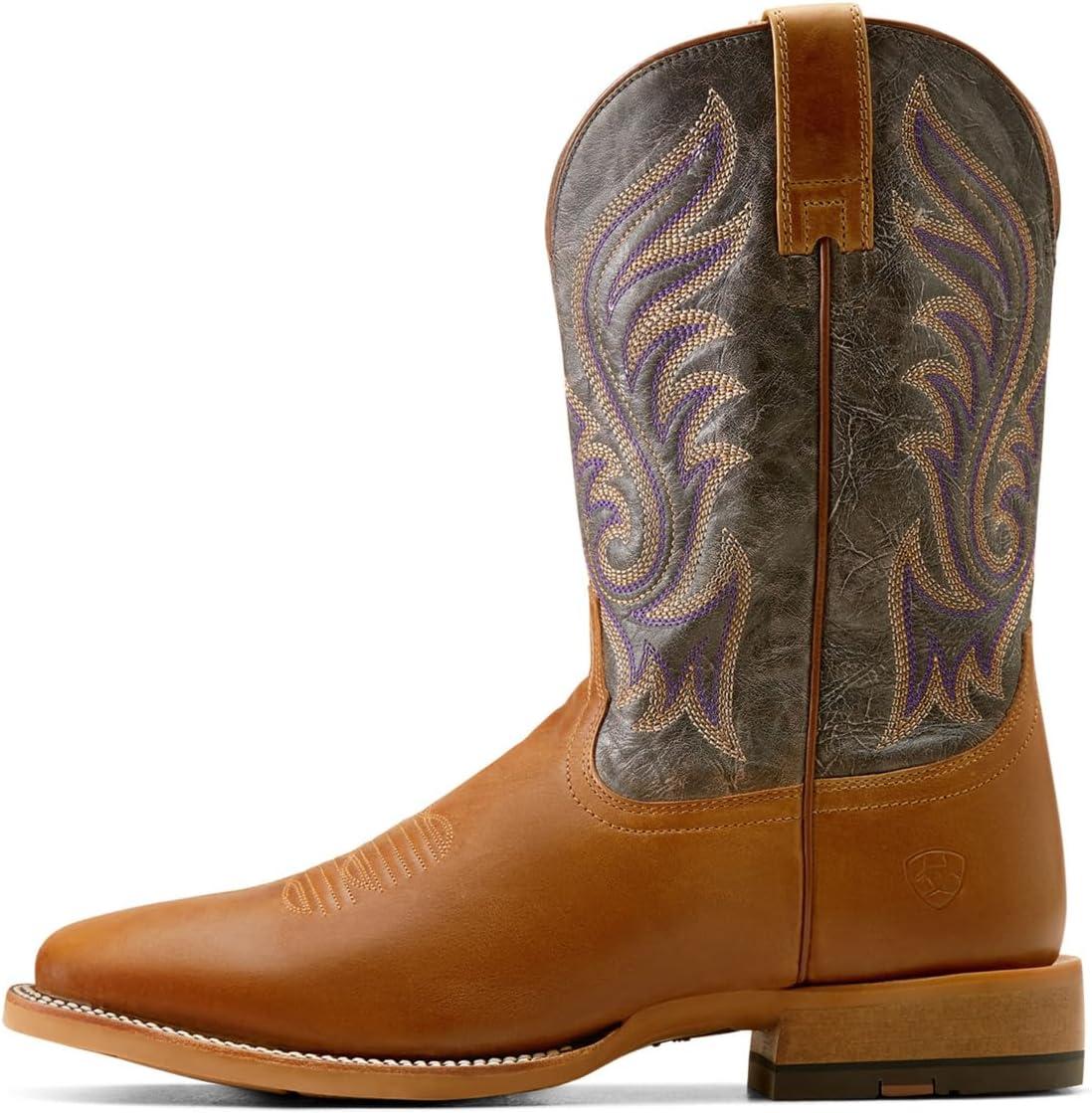 imageAriat Mens Sport Big Country Cowboy BootSmokey PurpleRodeo Tan