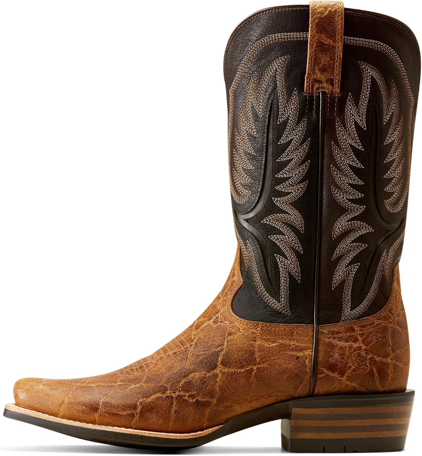 imageAriat Mens Stadtler Cowboy BootAging BarrelSmoked Tan