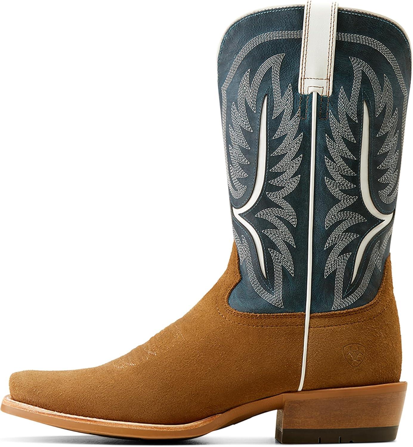 imageAriat Mens Stadtler Cowboy BootOcean BlueDijon Roughout