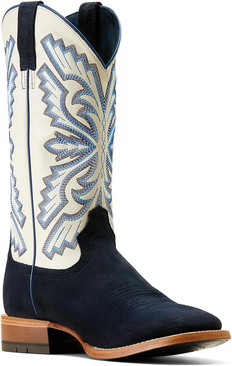 imageAriat Mens Sting Cowboy BootBlancoIndigo Roughout