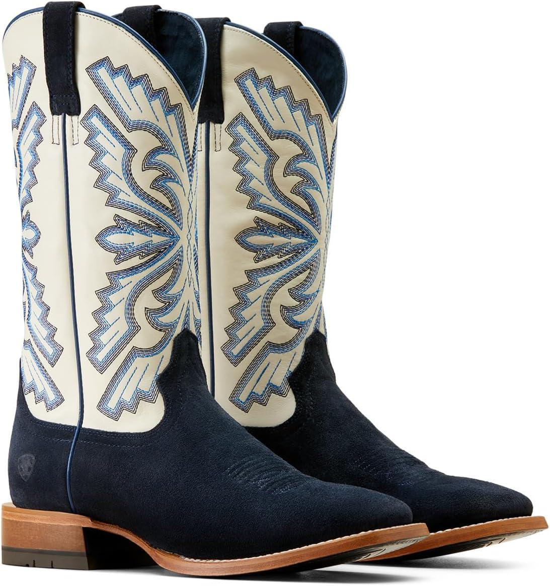 imageAriat Mens Sting Cowboy BootBlancoIndigo Roughout