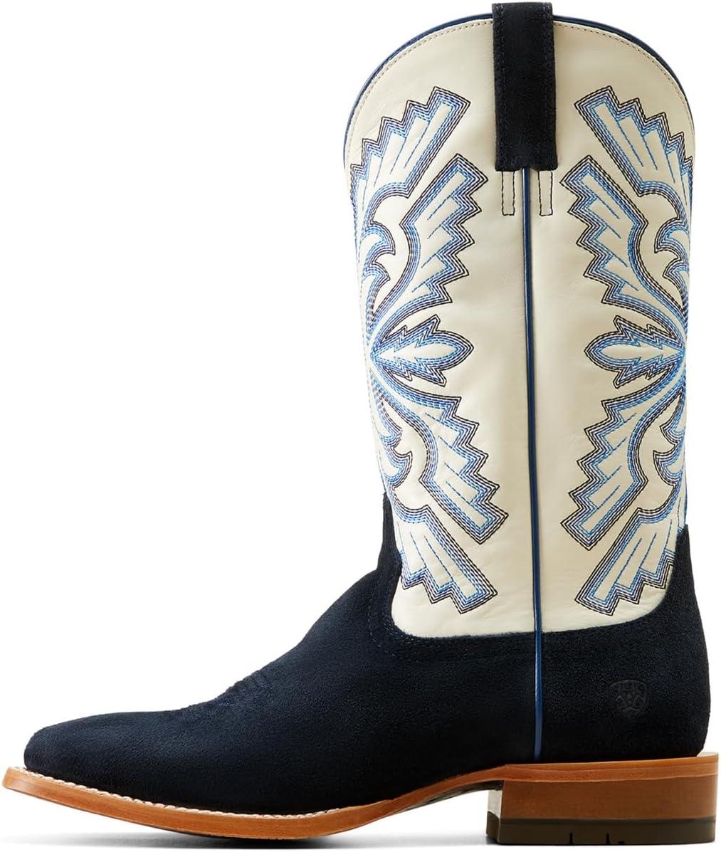 imageAriat Mens Sting Cowboy BootBlancoIndigo Roughout