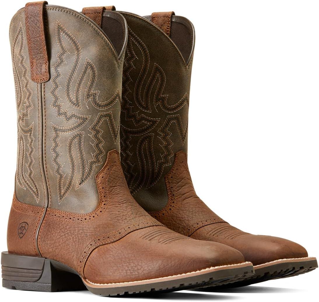 imageAriat mens Hybrid Ranchway Western BootEarthArizona Brown
