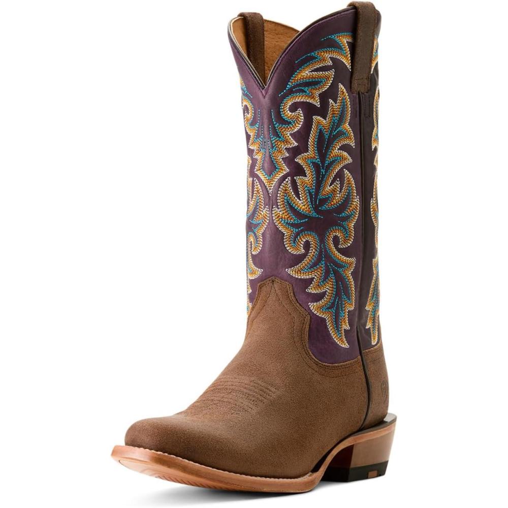 imageARIAT Mens Futurity Champ Cowboy Boot Dijon RoughoutRoyal Purple 7 Wide
