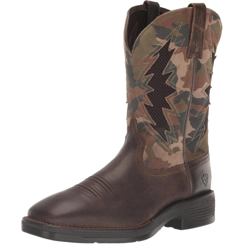 imageARIAT Mens Ridgeback VentTEK Western Boot  Rich BrownCasually Camo 8 Medium