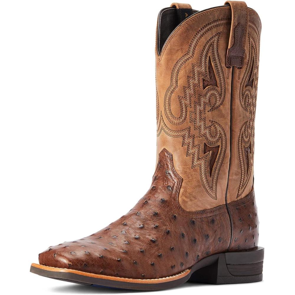 imageARIAT mens Dagger Western BootWestern BootDark Tabac Full Quill OstrichTannin
