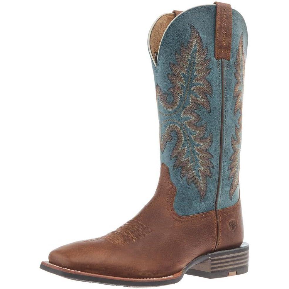 imageARIAT mens Hudson Cowboy BootWicker BrownDignity Blue