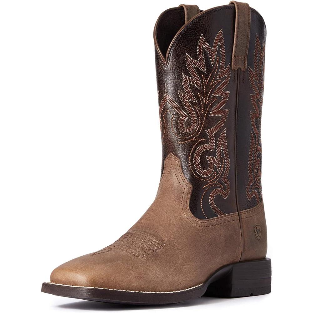 imageARIAT mens Layton Western BootWestern BootAuthentic Brown