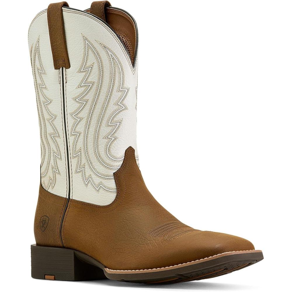 imageARIAT mens Sport Big Country Wide Square Toe Cowboy BootMustang Brown