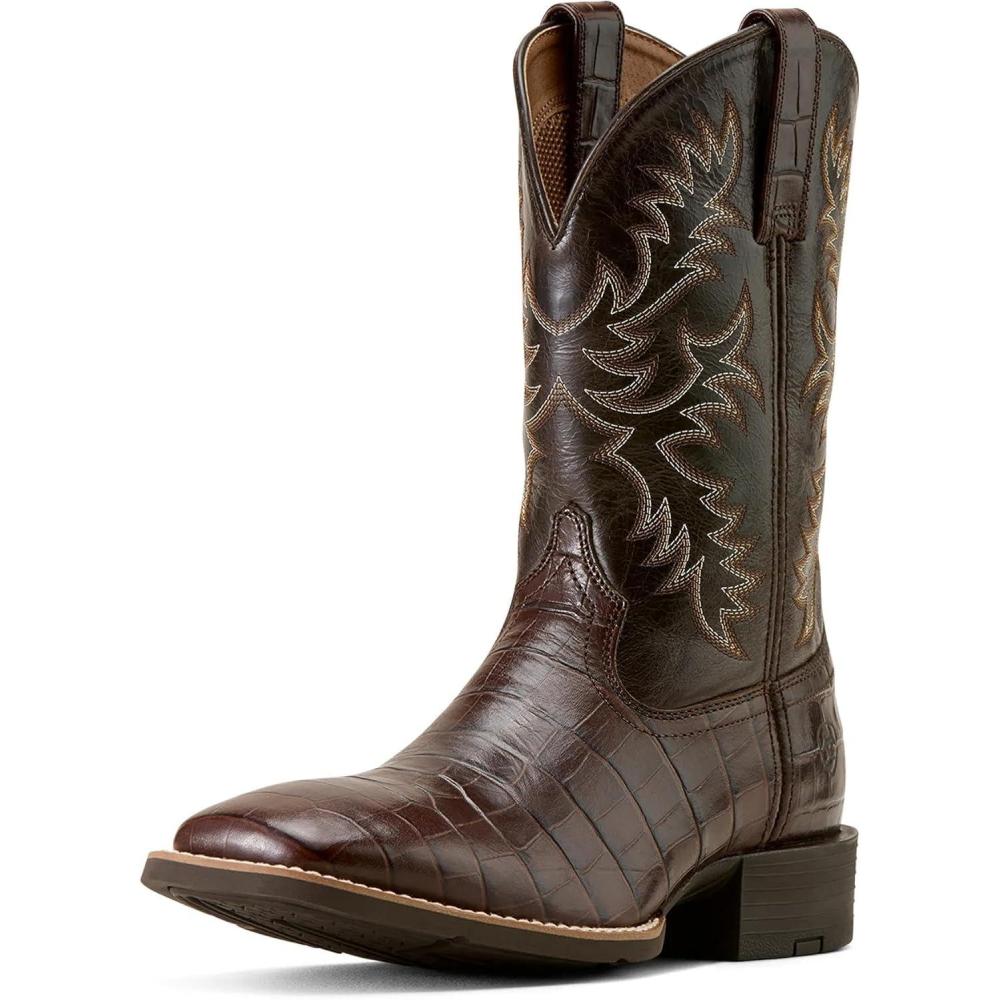 imageARIAT mens Sport Latigo Wide Square Toe Cowboy BootBitter Chocolate