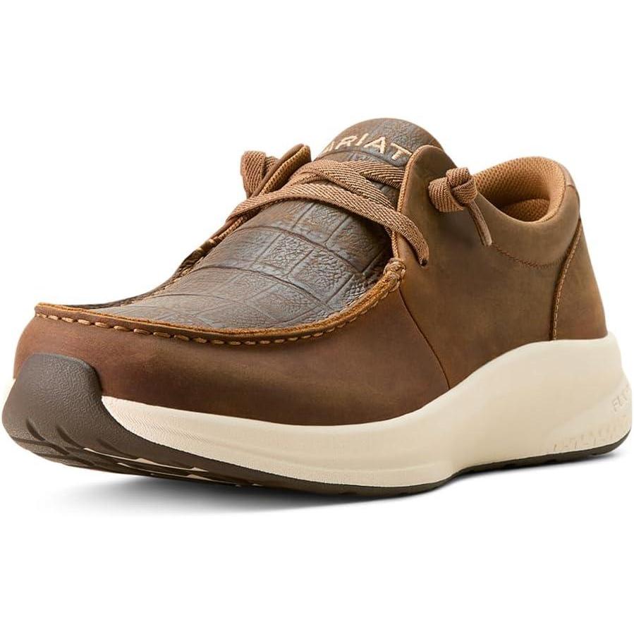 imageAriat Mens BuckeyeDistressed BrownDark Tan Crocodile Print