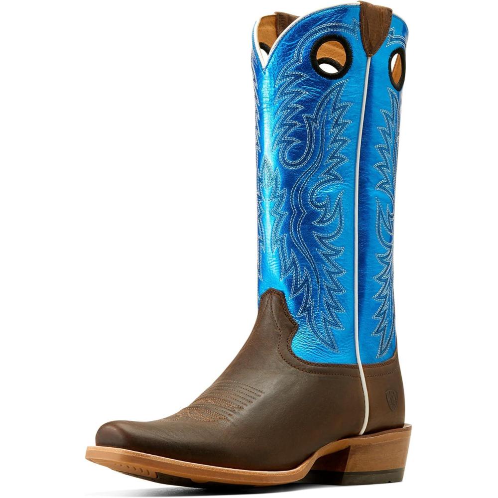 imageAriat Mens Ringer Cowboy BootBright Blue PatentTobacco Toffee