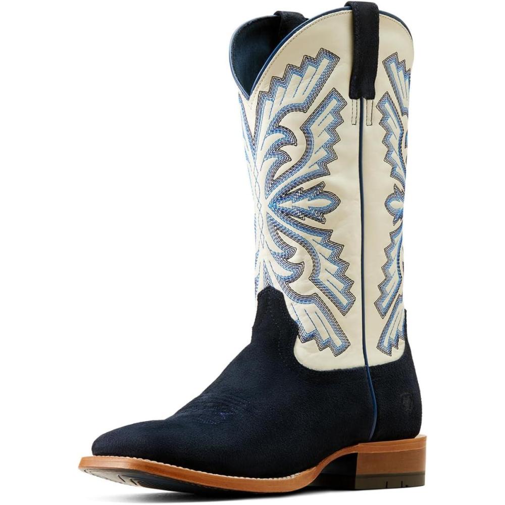 imageAriat Mens Sting Cowboy BootBlancoIndigo Roughout