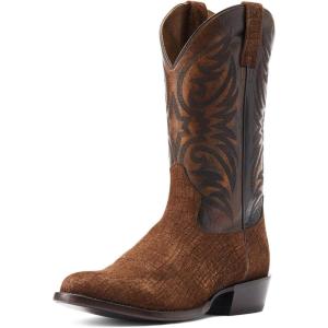 ARIAT mens Bankroll Western BootWestern Boot(Hippo Tan Suede/Brooklyn Brown)
