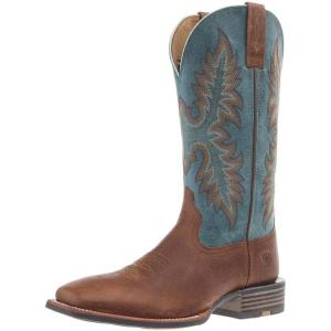ARIAT mens Hudson Cowboy Boot(Wicker Brown/Dignity Blue)