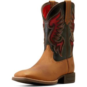 Ariat Men’s Cowpuncher VentTEK Cowboy Boot(Black Deertan/Sorrel Crunch)