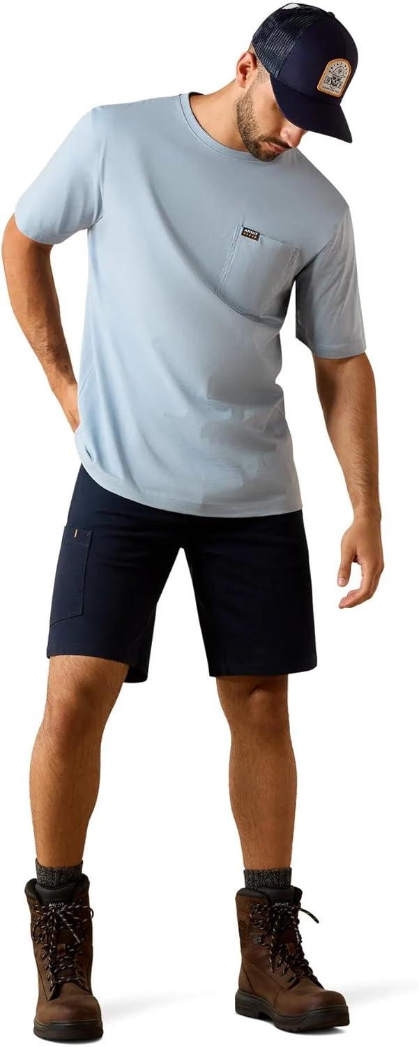 imageARIAT Mens Rebar Cotton Strong Skull TShirtDusty Blue