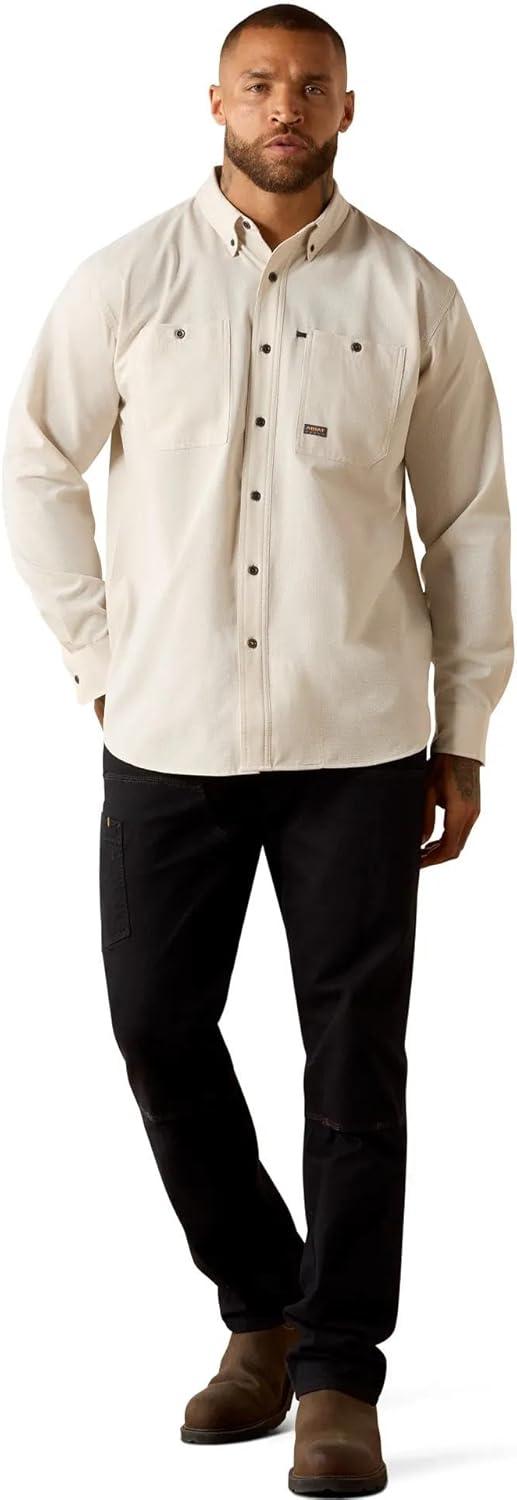 imageARIAT Mens Rebar Made Tough 360 Airflow Long Sleeve Work ShirtMoonbeam