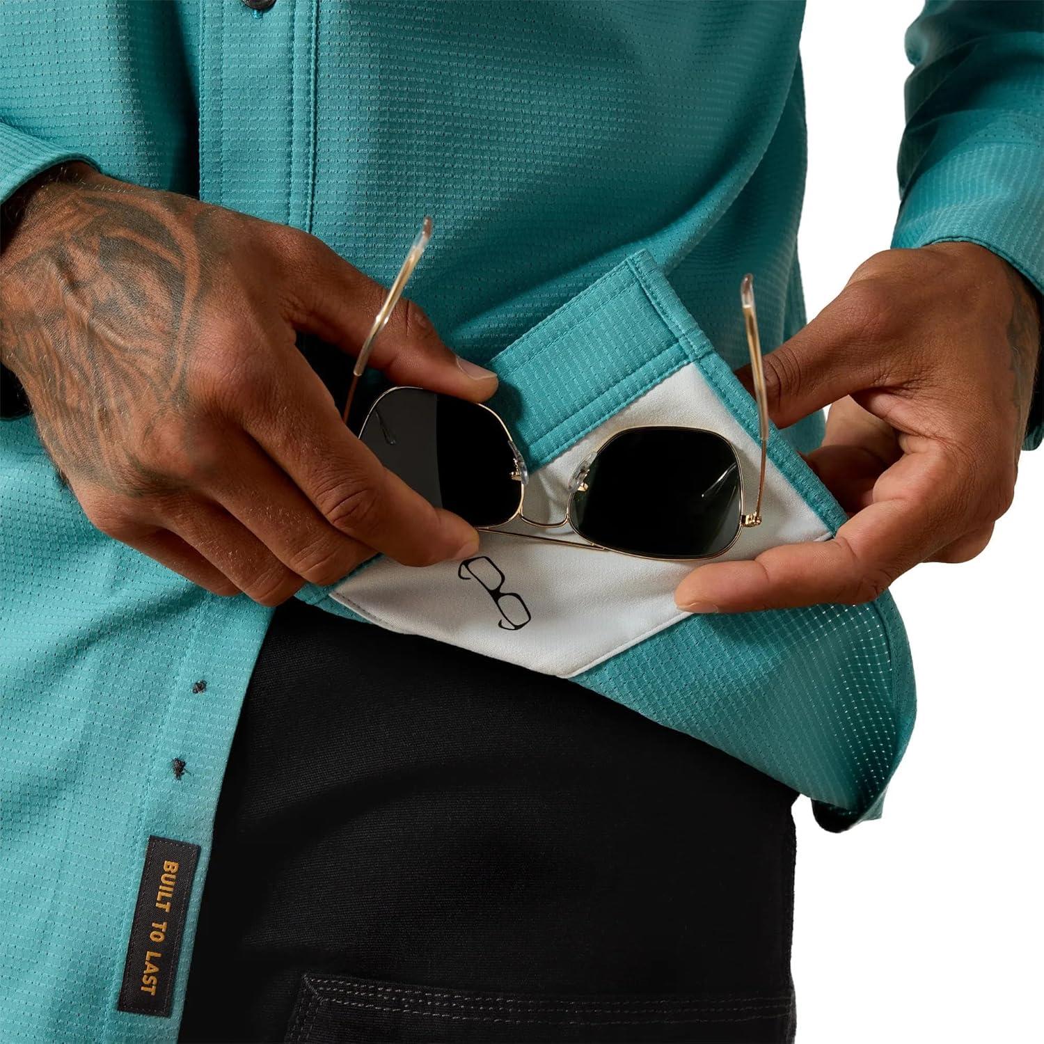 imageARIAT Mens Rebar Made Tough 360 Airflow Long Sleeve Work ShirtTeal