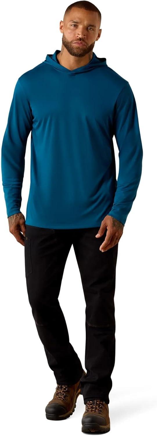 imageARIAT Mens Rebar Sunblocker Outdoor Hooded Long Sleeve TShirtLegion Blue