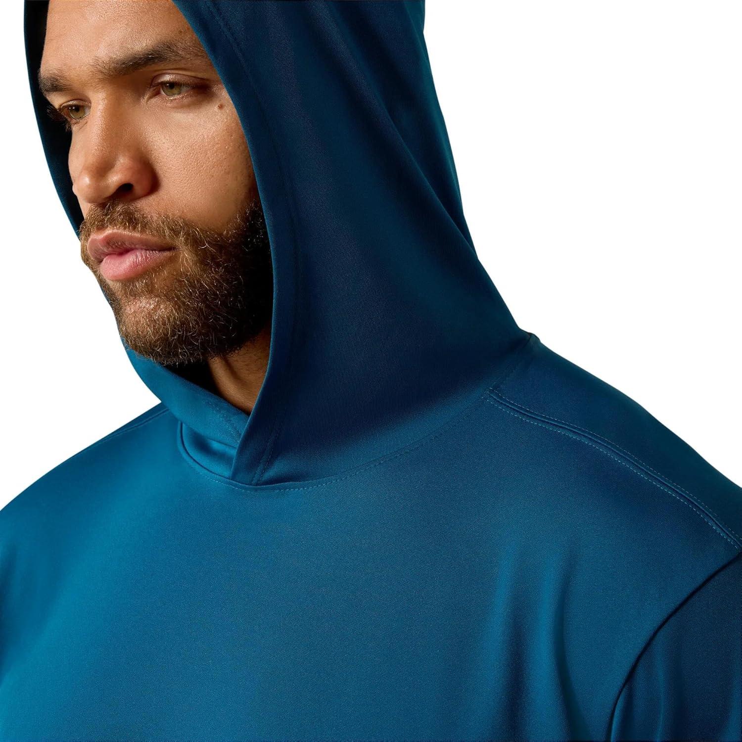 imageARIAT Mens Rebar Sunblocker Outdoor Hooded Long Sleeve TShirtLegion Blue