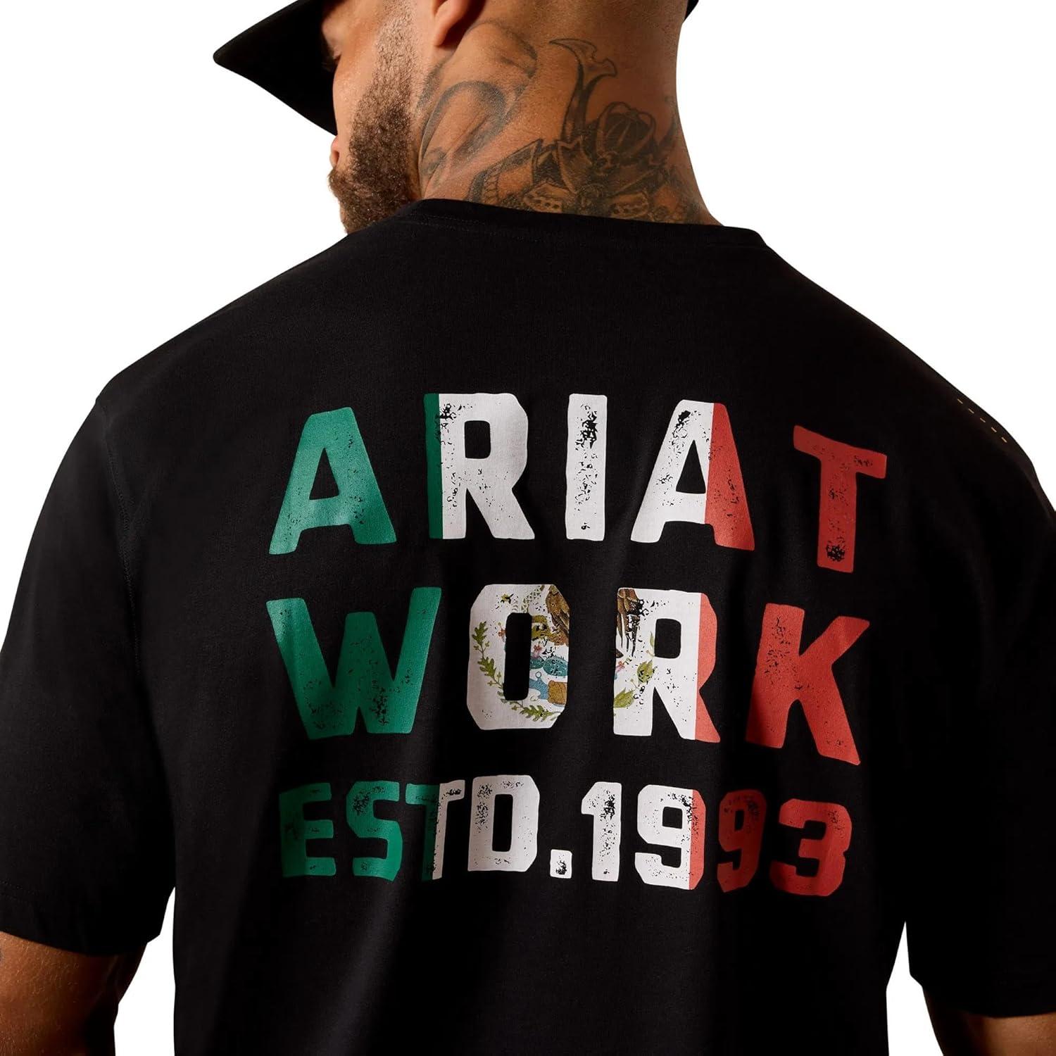 imageARIAT Mens Rebar Workman Brickyard TShirtBlack Mexico