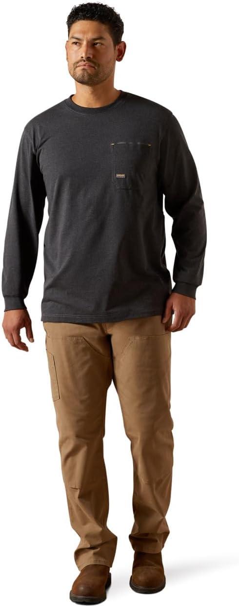 imageARIAT Mens Rebar Workman Brickyard TShirtCharcoal Heather