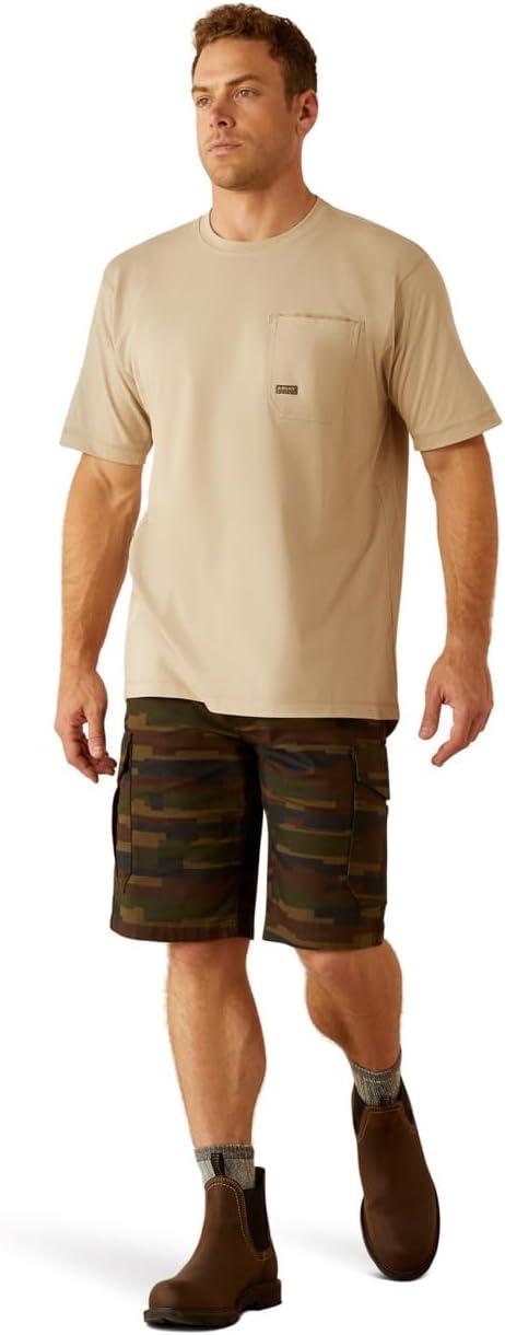 imageARIAT Mens Rebar Workman Brickyard TShirtIsland Fossil