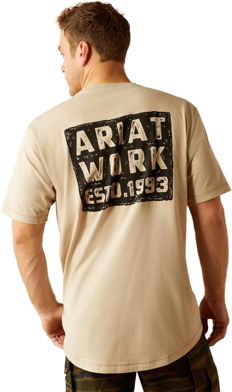 imageARIAT Mens Rebar Workman Brickyard TShirtIsland Fossil