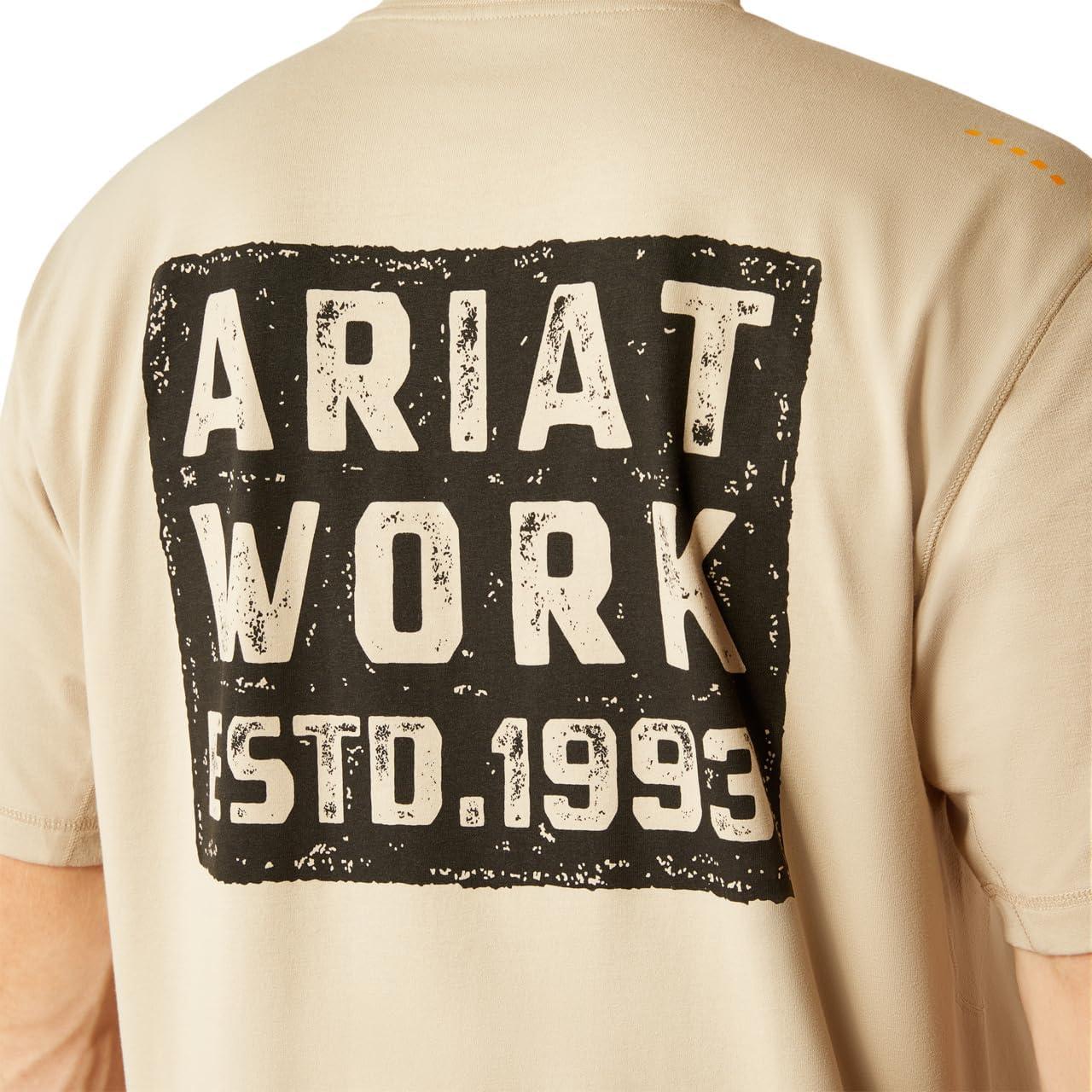 imageARIAT Mens Rebar Workman Brickyard TShirtIsland Fossil