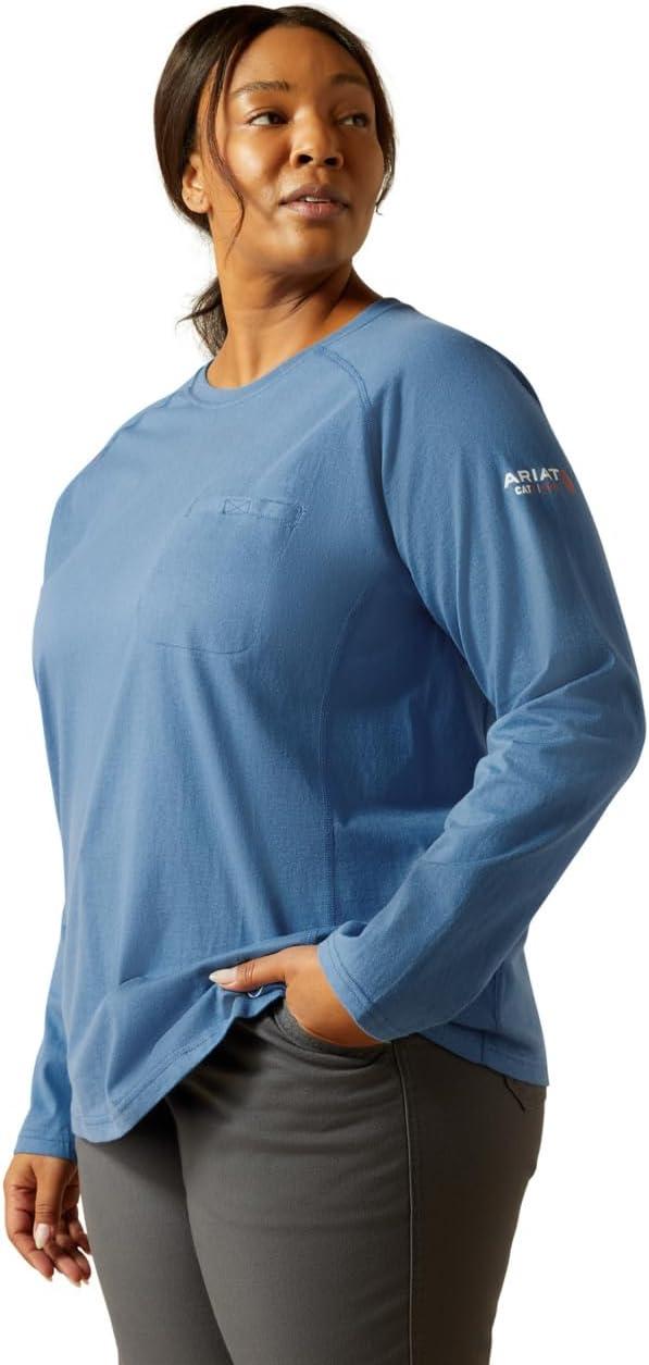 imageARIAT Womens Fr Air Crew TShirtMedium Blue