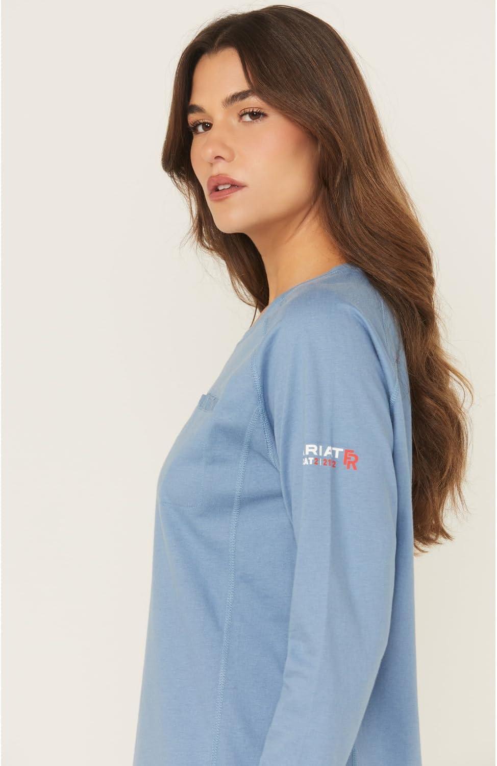 imageARIAT Womens Fr Air Crew TShirtSteel Blue Heather