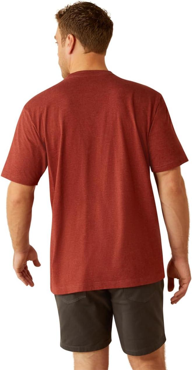 imageAriat Mens Rebar Cotton Strong Standard TShirtFirebrick Red Heather