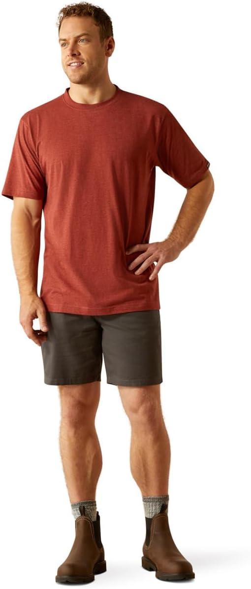imageAriat Mens Rebar Cotton Strong Standard TShirtFirebrick Red Heather