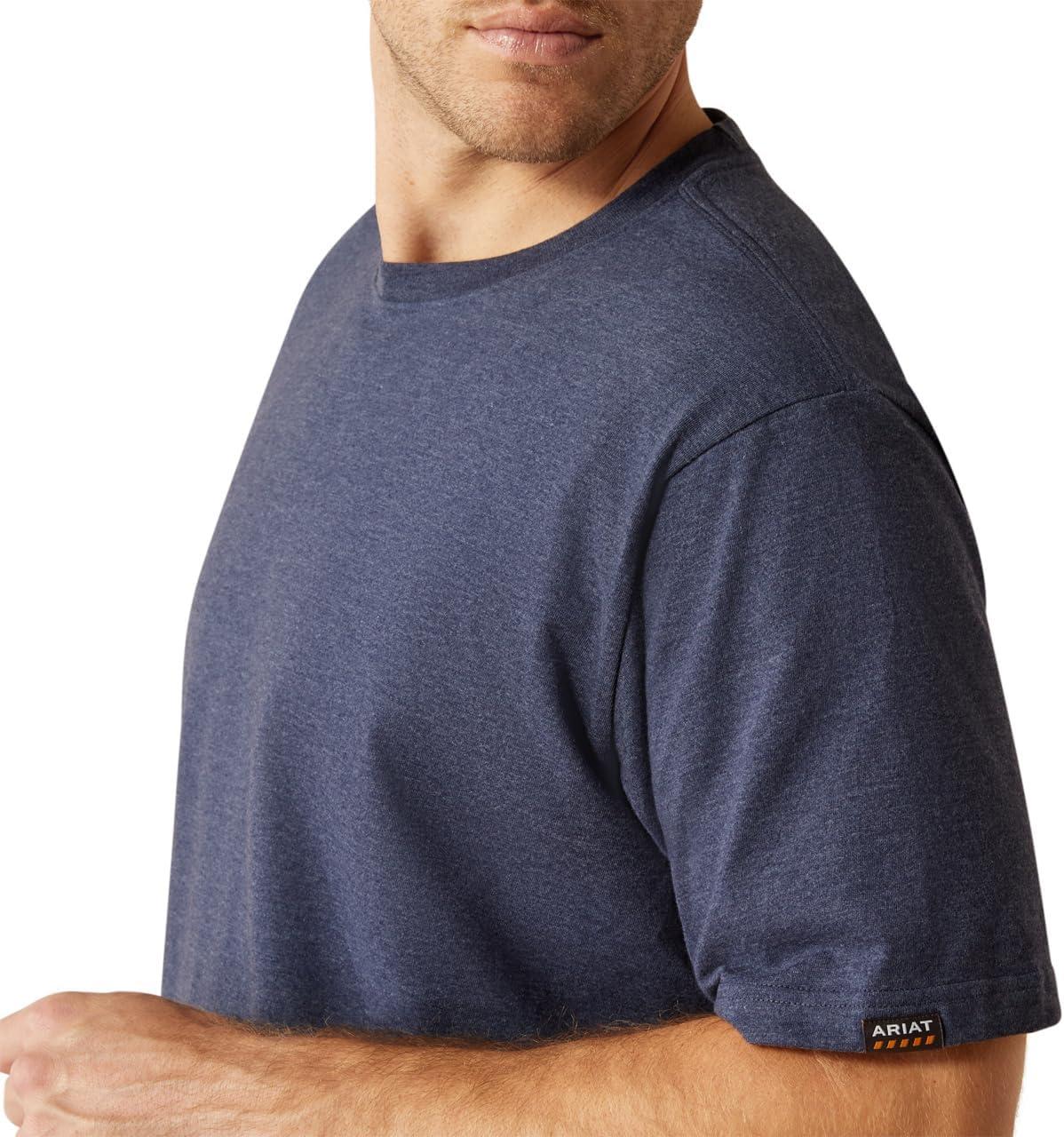 imageAriat Mens Rebar Cotton Strong Standard TShirtNavy Heather