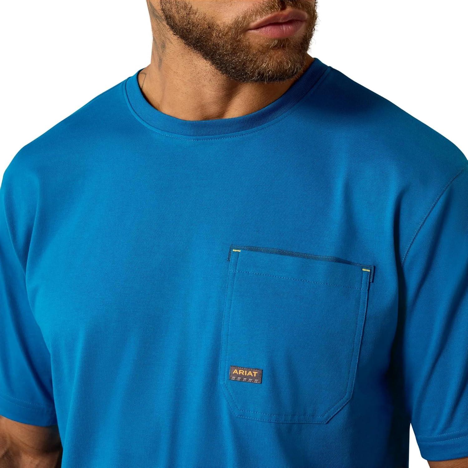 imageAriat Mens Rebar Workman Graveyard TShirtMykonos Blue