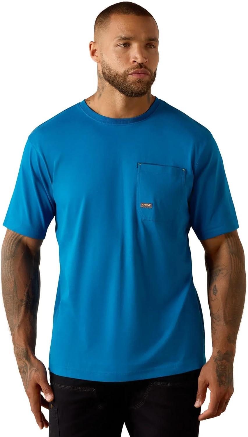 imageAriat Mens Rebar Workman Graveyard TShirtMykonos Blue