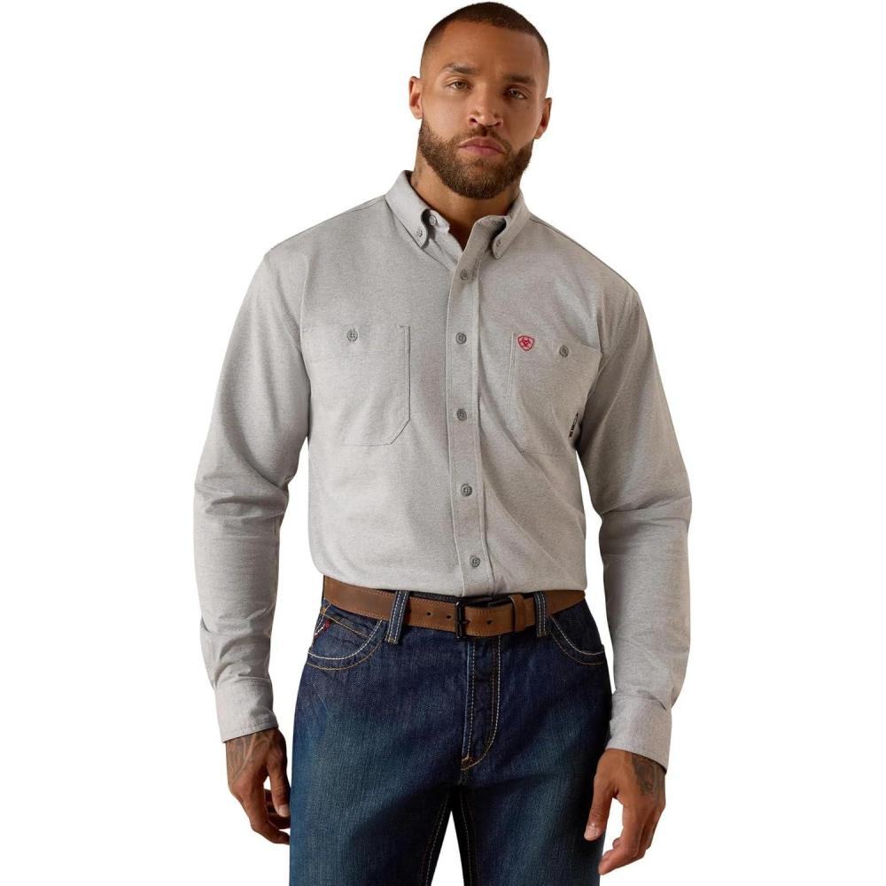 imageARIAT Mens FR Airified Work ShirtSilver Fox