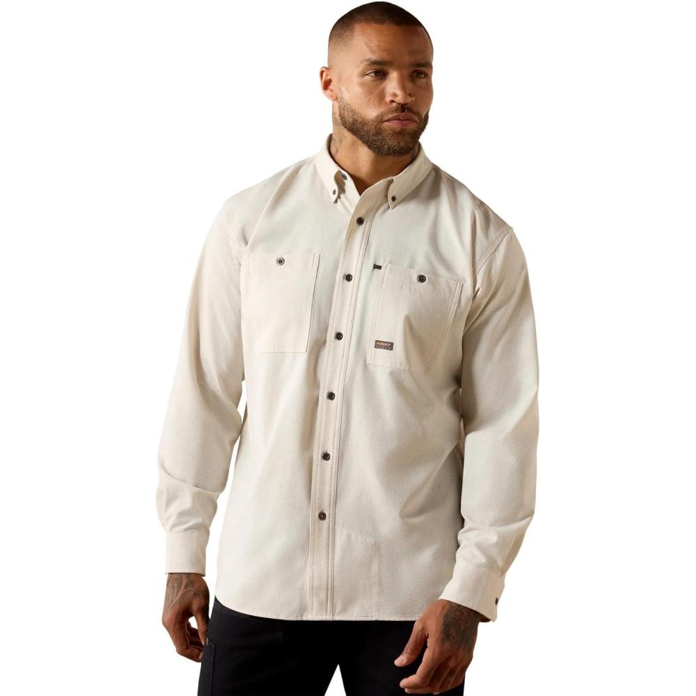imageARIAT Mens Rebar Made Tough 360 Airflow Long Sleeve Work ShirtMoonbeam