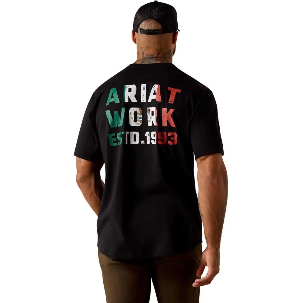 imageARIAT Mens Rebar Workman Brickyard TShirtBlack  Mexico