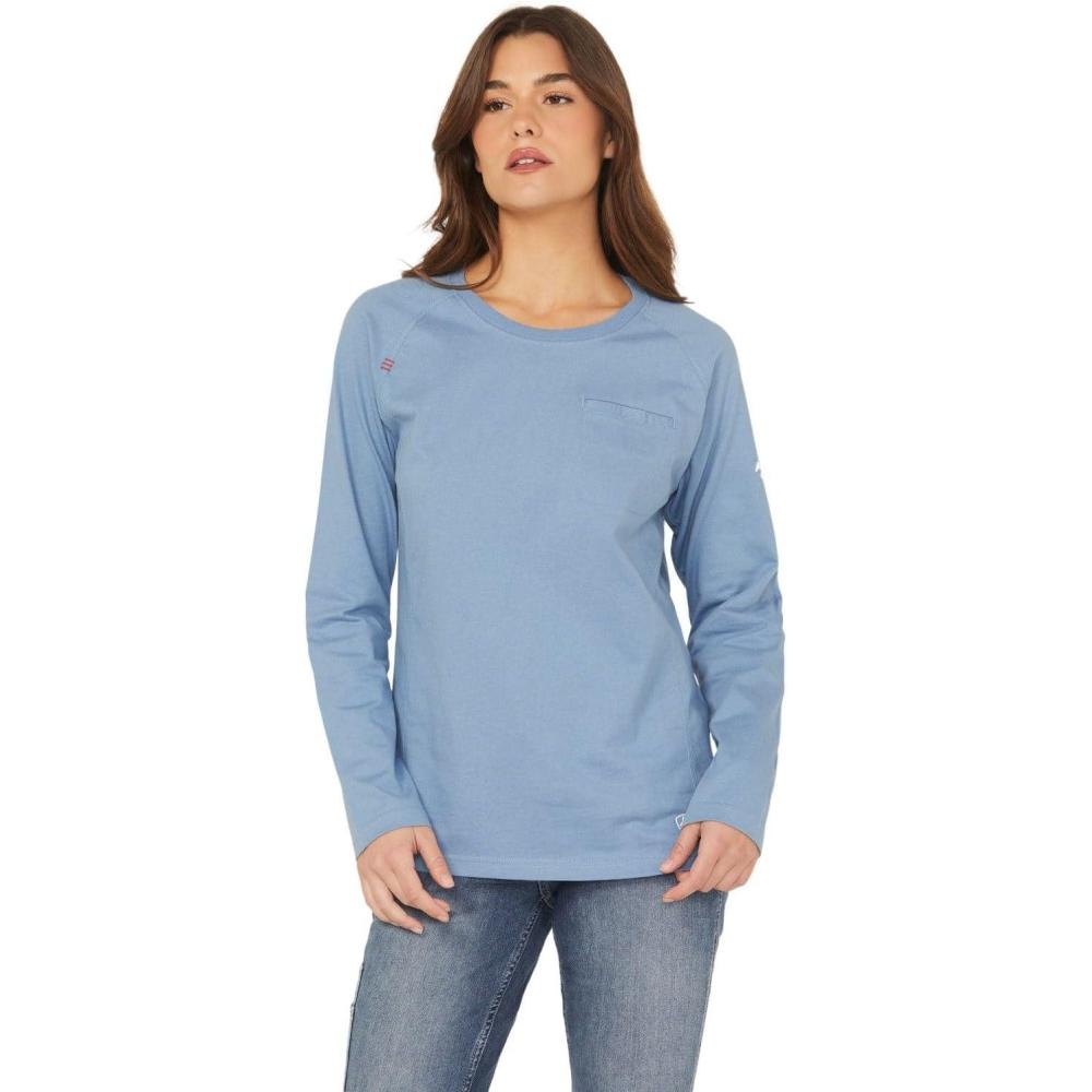 imageARIAT Womens Fr Air Crew TShirtSteel Blue Heather