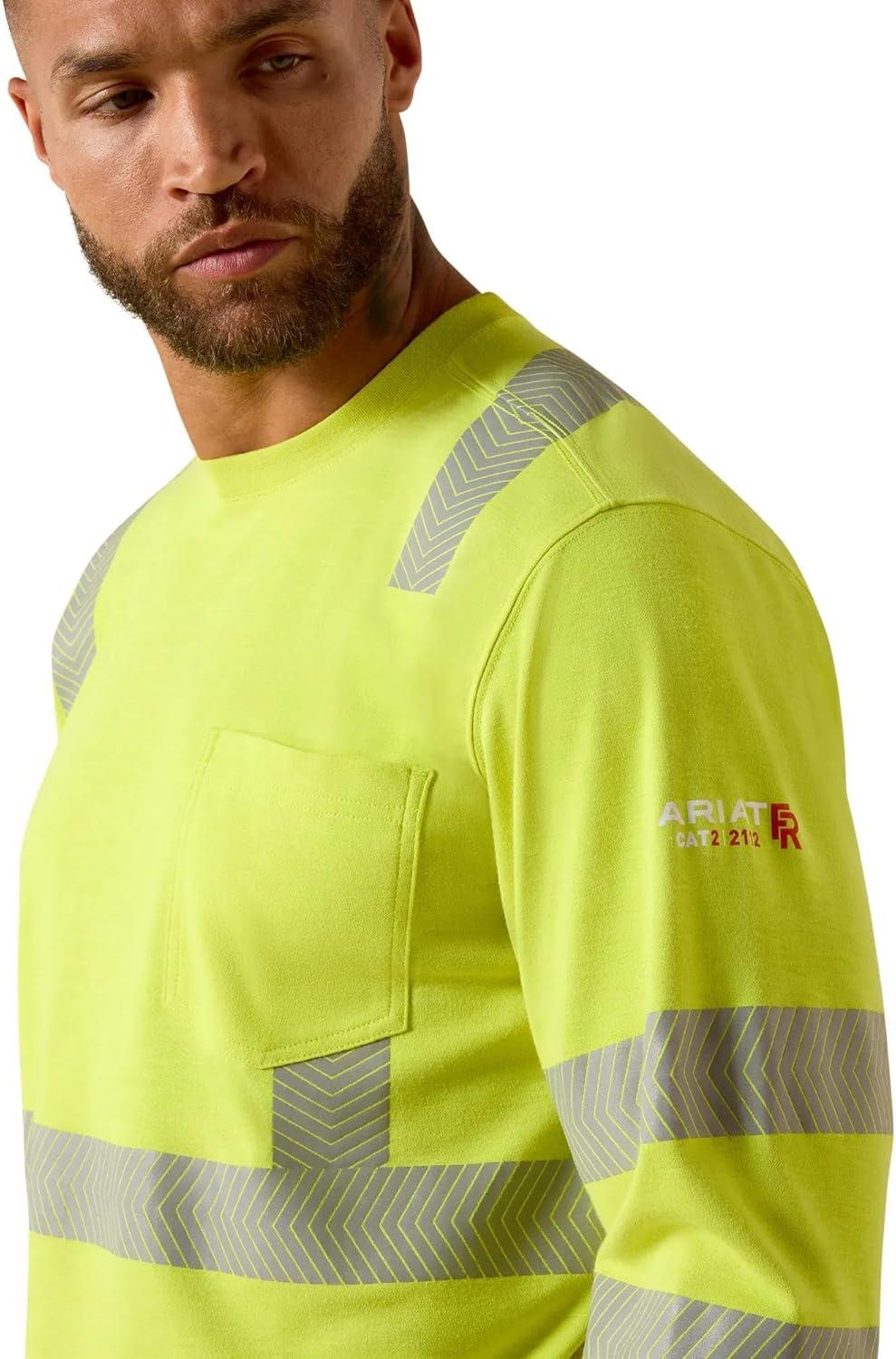 imageARIAT Mens Fr Hivis Long Sleeve TShirtHivis Yellow