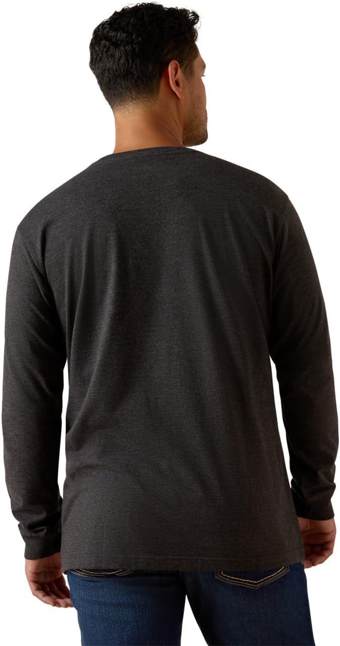 imageARIAT Mens Rebar Cotton Strong Logo Short Sleeve TShirtCharcoal Heather