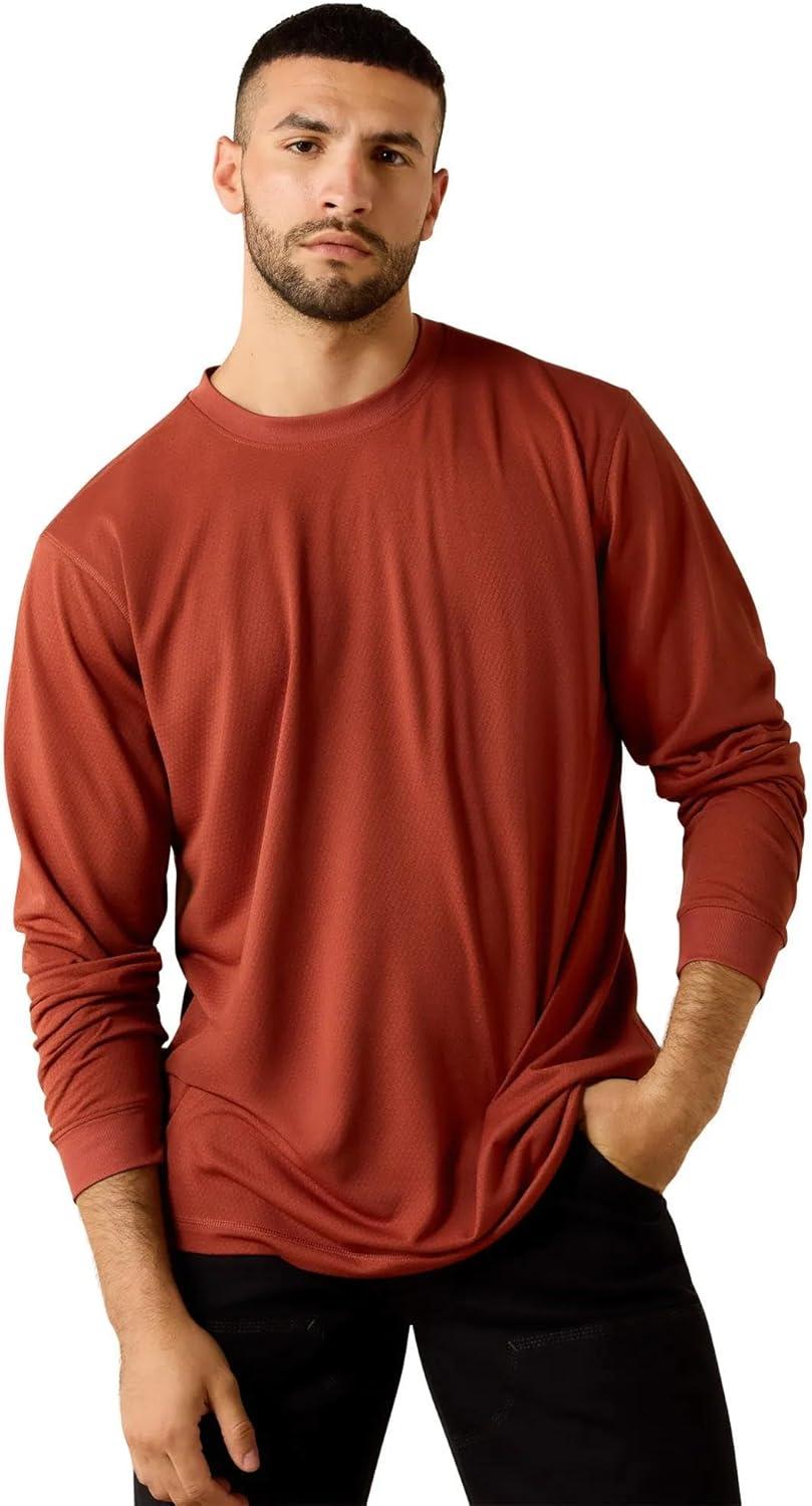 imageARIAT Mens Rebar Heat Fighter Label Long Sleeve TShirtBrandy Snifter