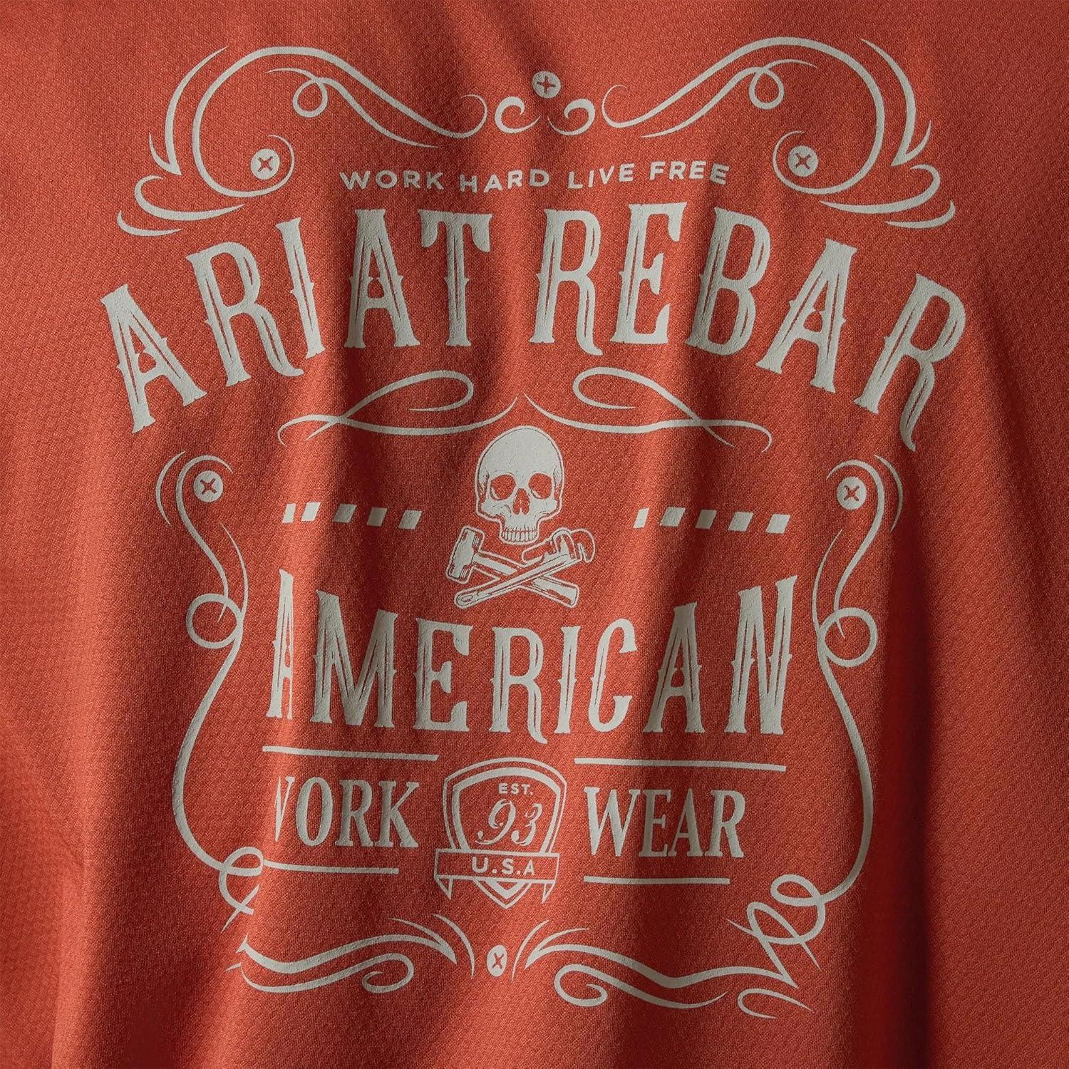 imageARIAT Mens Rebar Heat Fighter Label Long Sleeve TShirtBrandy Snifter