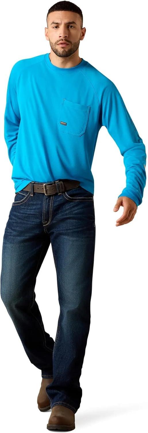 imageARIAT Mens Rebar Heat Fighter TShirtMethyl Blue