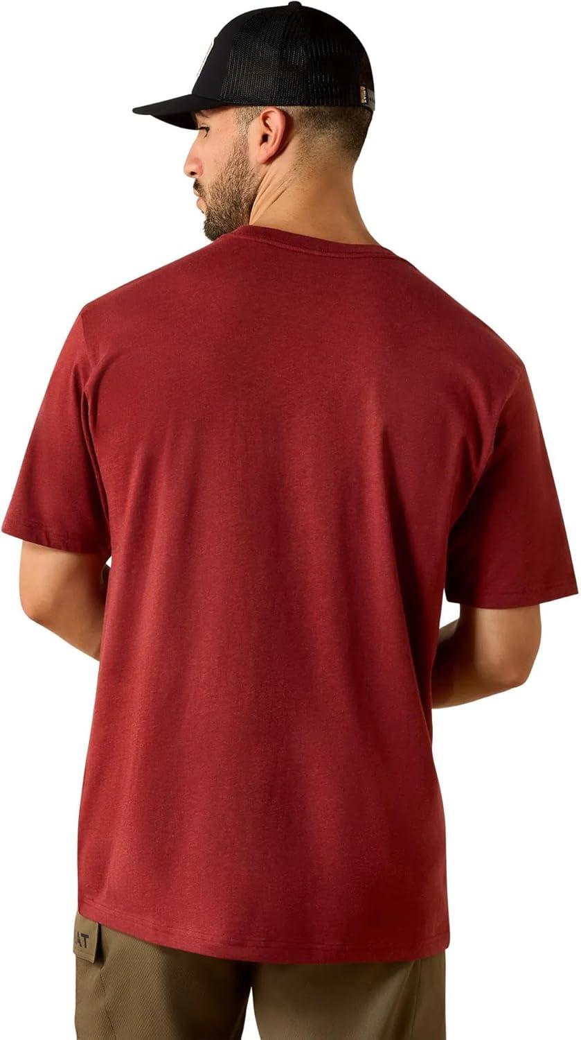imageAriat Mens Rebar Cotton Strong Standard Pocket TShirtBrandy Snifter Heather