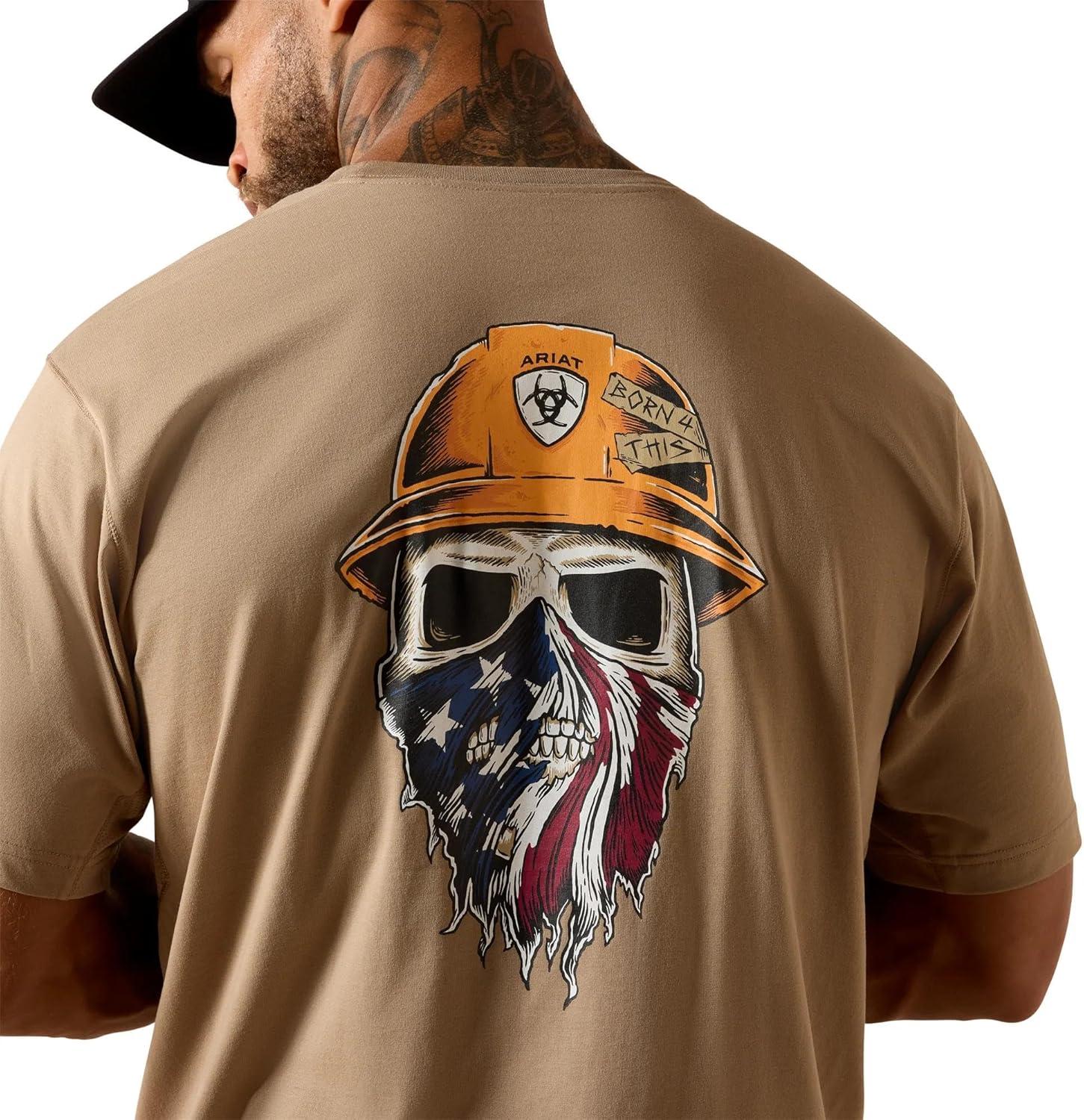 imageAriat Mens Rebar Workman Born for This TShirtGreige